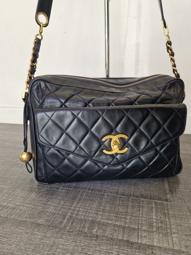 Sac chanel camera vintage cuir - chanel,