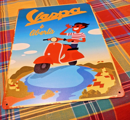 Plaque scooter vespa 30x20cm - plaque,