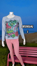 Desigual Taille 40  Superbe pull gris rouge bleu vert femme