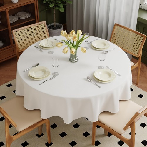 Nappe blanche lavable ronde - blanche,, lavable,