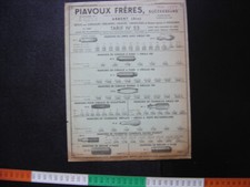 PIAVOUX Ain Articles Ferblantiers Zingueurs Manches Tarifs PUBLICITE VINTAGE