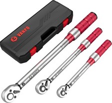 Clé Dynamométrique 1/4" & 3/8" & 1/2", 3 Pièces Kit D'entretien pour Vélo