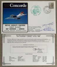Signed Capt Burton & Pilot Concorde G.BOAF First Flight, RAF Leuchars - London