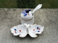 Ancien service à condiments Porcelaine de Bayeux Imari Gosse Langlois Valentine