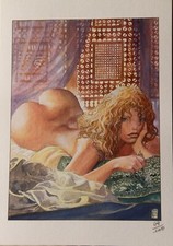 Estampe coquine paraphee Milo