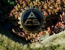 VINTAGE ENAMEL AUTOMOBILE CAR CLUB BADGE # ACS AUTOMOBILE CLUB DE SUISSE SUISSE