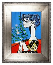 Pablo Picasso - 82x102cm Peinture À L'Huile Toile avec Cadre Signé Mural G107666