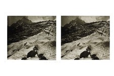 Mont-Blanc Montagnes France Photo E22 Stereo Plaque de verre ca 1927