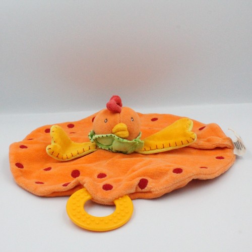 Doudou plat poule - , orange