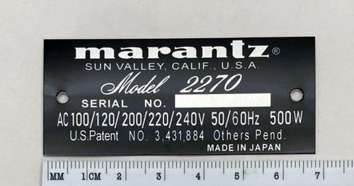 Marantz 2270 rear model - model, plate