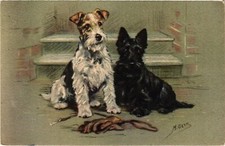 CPA AK Fox Terrier Two Fox Terriers DOGS (1388183)