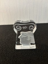 Presse papier incolore Alekos Fassianos en pâte de verre Daum France mod1