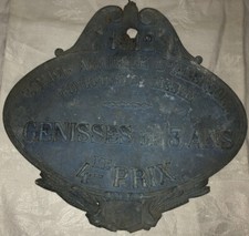 PLAQUE 4eme PRIX 1912 Concours