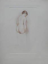 Auguste Renoir : Femme nue de dos, GRAVURE, 1952, sur Vélin
