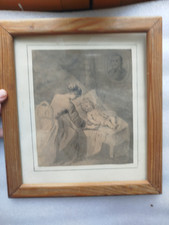 dessin encadré lavis amour