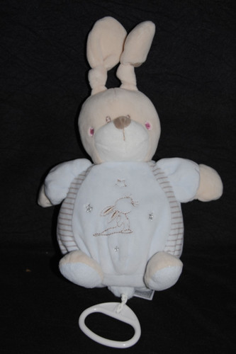 Doudou lapin musical bleu - 🍀doudou,