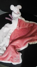 doudou peluche couverture souris Mia & Victoria rose NOUKIE'S