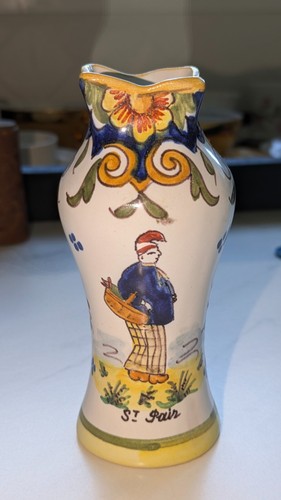 Vase faïence france peint - faïence,