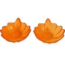 Lot de 2 assiettes décoratives en verre orange