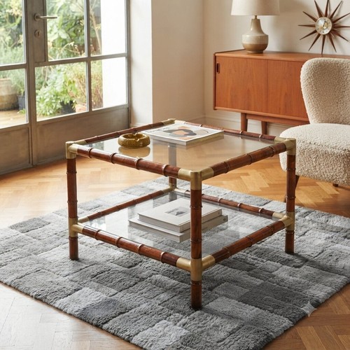 Table basse vintage - basse, bambou