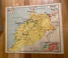 ancienne carte école affiche scolaire Vidal Lablache Maroc 44 armand colin