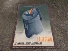 VICHY 1941 WW2 Affiche Légion Française des Combattants Repas Legionnaire