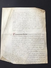 1734 2 Feuillets Parchemin