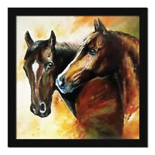 Deux Chevaux Art Mural Peinture Encadrée Pour Salon