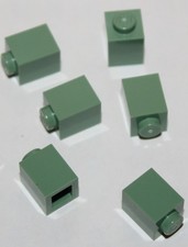 6 x Lego Sand Green Brick 1x1