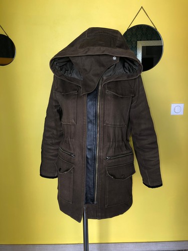 Joli manteau parka coton brun - manteau,