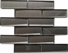 Combinaison Mosaïque Noir Anthracite Pâte de Verre Rectangulaire 3D-Optik 1 Mat