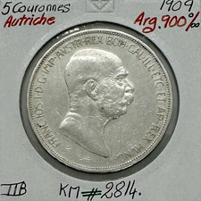 AUTRICHE - 5 COURONNES 1909 -