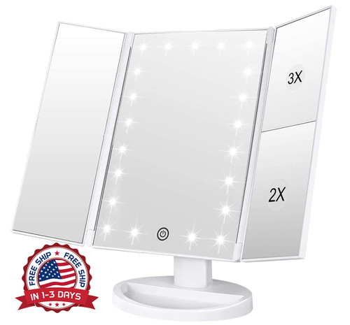Makeup mirror with led - with,