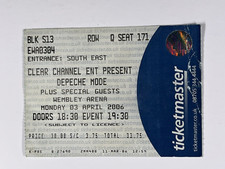 Depeche Mode Ticket Touring The Angel Tour Original Wembley Arena London 2006