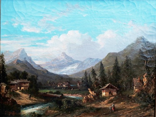 Tableau signé paysage