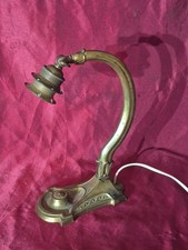 ANCIEN PIED DE LAMPE BRONZE,LAITON ART NOUVEAU/DECO TULIPE MULLER PATE DE VERRE