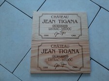 Lot de 2 estampes bois façades caisse vin  de 31 cm x 17 cm  