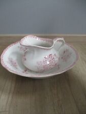 CREIL ET MONTEREAU BROC ET CUVETTE DE TOILETTE MODELE BOUQUETS TERRE DE FER"""