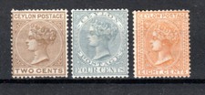 Ceylan 1872-80 2c,4c Et 8c Sg