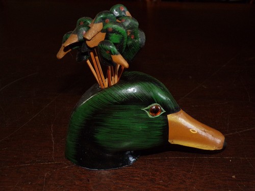 Tête canard bois - en, avec