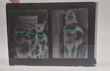 Photographie Plaque De Verre Bromure D'Argent Nue Femme Groupe Femmes Années 20