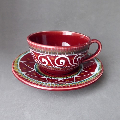 Tasse soucoupe faïence - et, en
