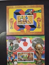 Djibouti Football Mexico Vainqueur MNH neuf PA227 228 1986 Bloc Luxe 