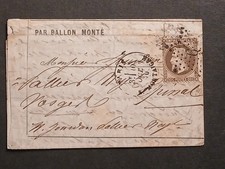 lettre France ballon monté le Washington 10 octobre 1870 commune de Paris 