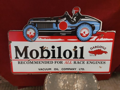 Plaque émaillée mobiloil - Émaillée,