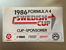 Autocollant sticker vintage publicitaire 1986 formula 4 swedish cup Texaco