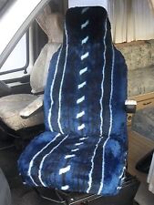 Fiat Ducato Camping-Car Housses de Siège - Bleu Rayure Faux Laine - 2 Avant
