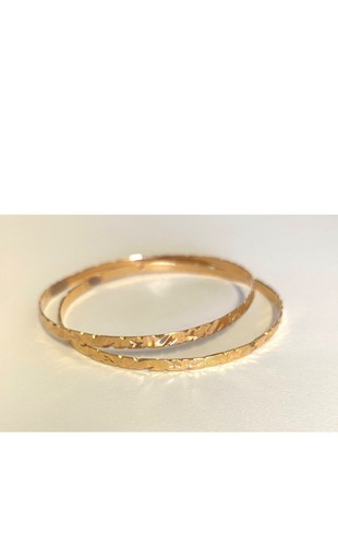 Deux bracelets jonc or - deux,
