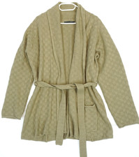 Cardigan Gudrun Sjoden vert tricot coton manches longues style ouvert taille XL