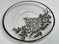 Ancien Assiette Verre Gravure